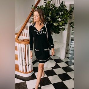 Tuckernuck Dress Women’s XS Eleonora Black Academia Preppy Mini